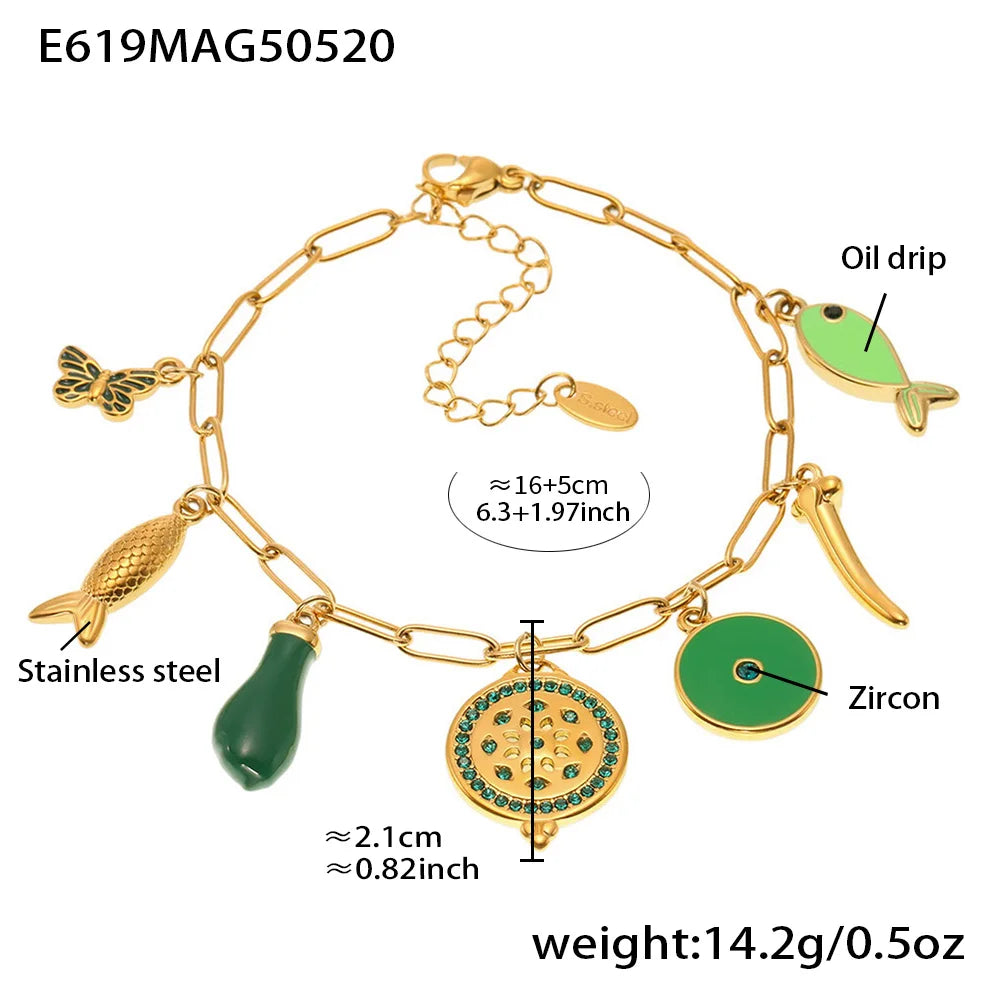 Ethnische Quaste Wasserdichte Armband Für Frauen Weibliche Armreifen Vergoldet Edelstahl Böhmen Luxus Schmuck