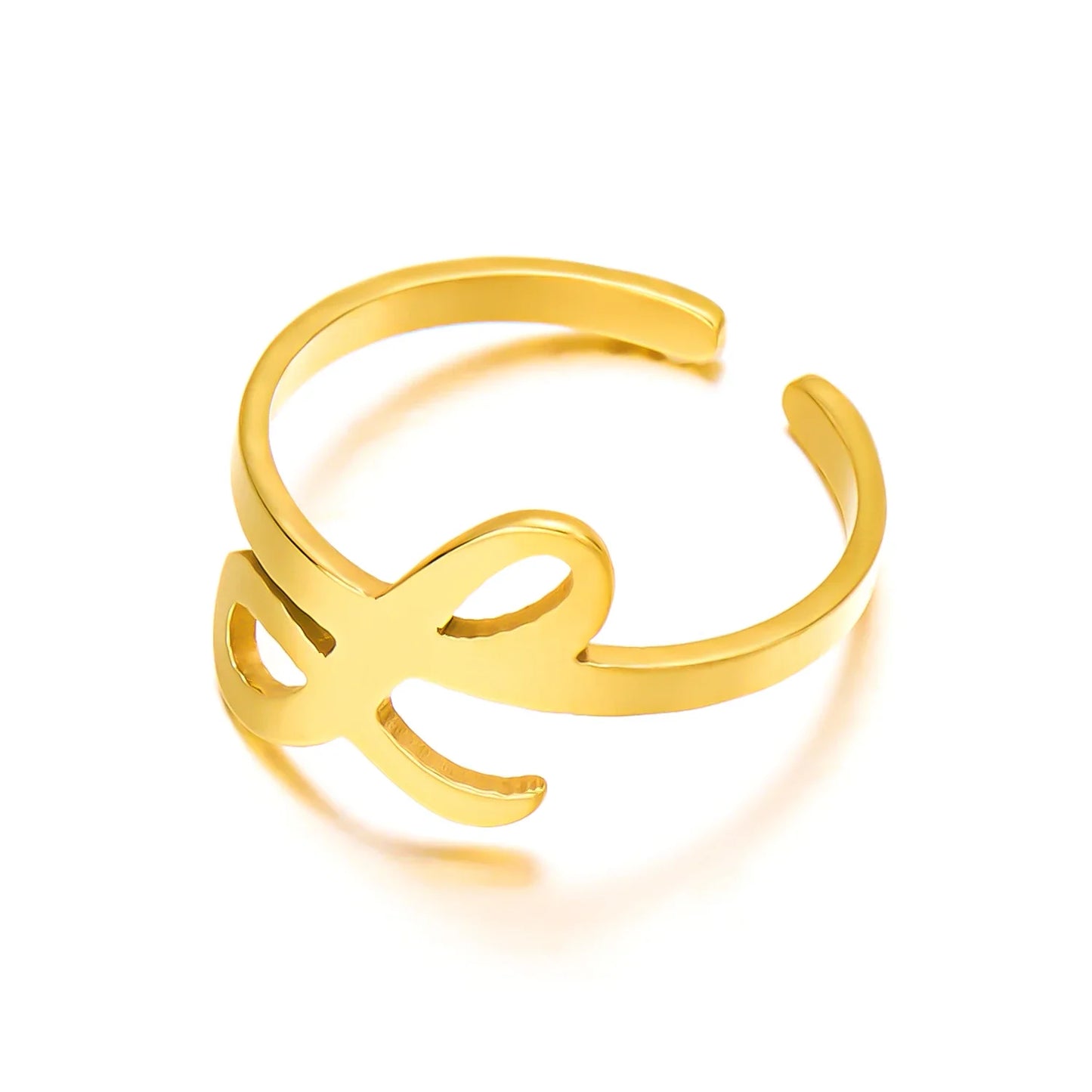 Ringe mit Anfangsbuchstaben für Damen, goldfarben, Edelstahl, A-Z, Buchstabe, verstellbarer Ring, ästhetisch, Hochzeit, Weihnachten, Schmuck, Geschenk