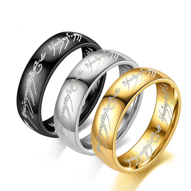 6MM Edelstahl Lasergravur Exquisite Paare Eheringe, Männer und Frauen Mode Film Schmuck Geschenke Großhandel