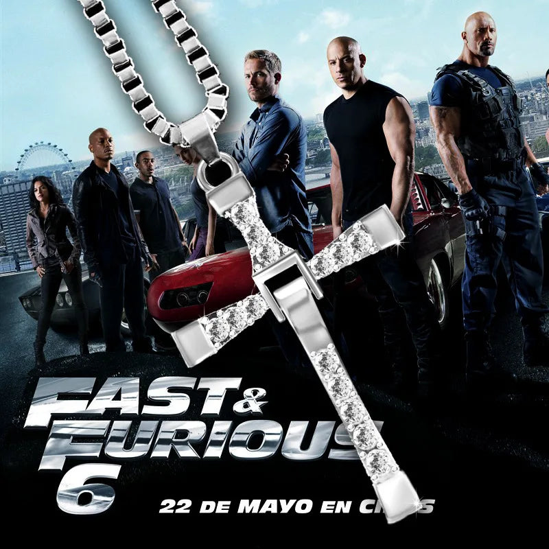 Dominic Toretto The Fast and The Furious Celebrity Vin Diesel Artikel Kristall Jesus Männer Kreuz Anhänger Halskette Geschenk Schmuck