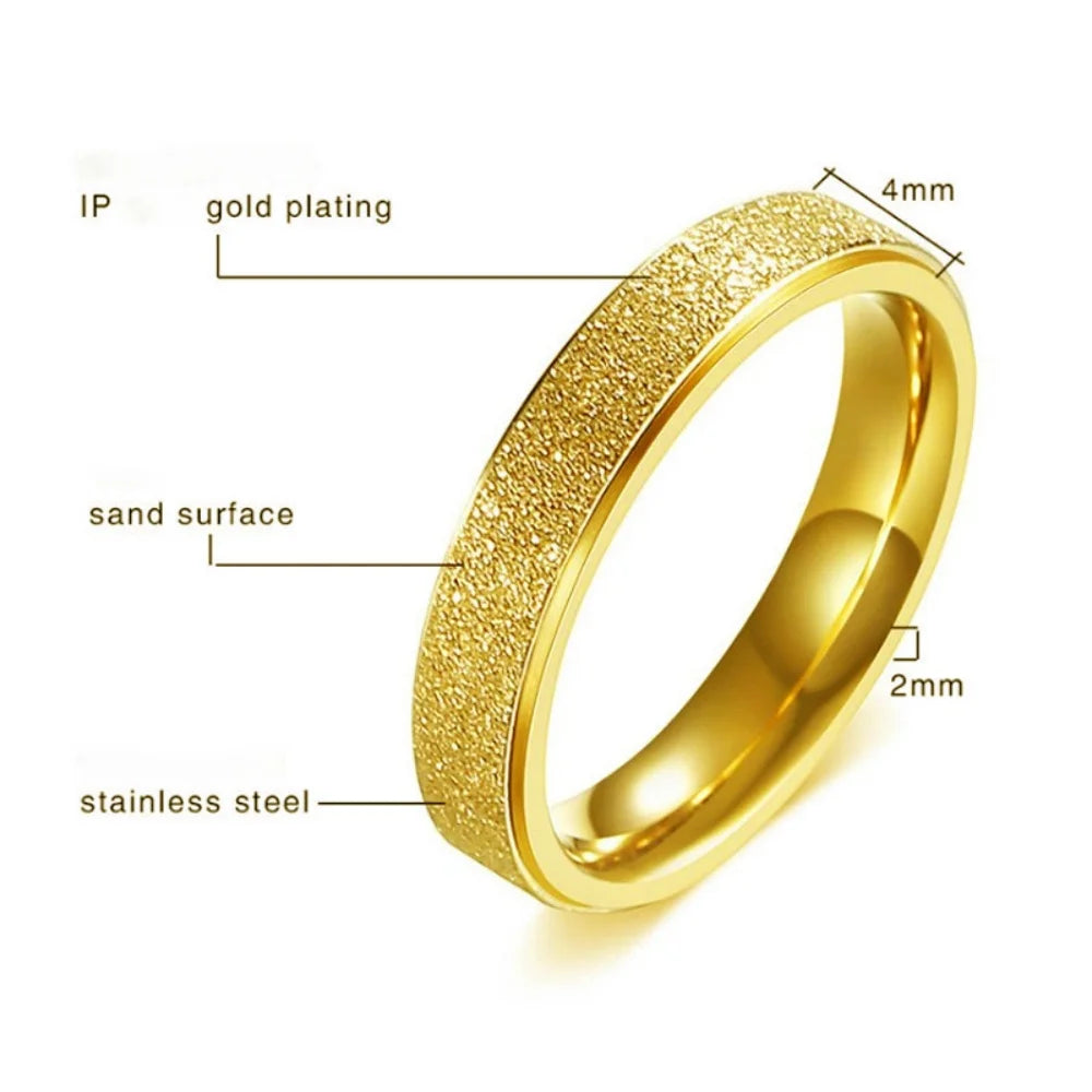 MEDFOLY Größe 6-11 2mm 4mm Luxus Paar Ringe Titan Stahl Matt Ring Frauen Romantische Hochzeit Schmuck zubehör