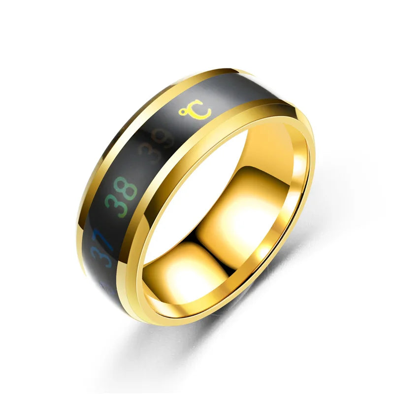 Mode Smart Induktion Temperatur Paar Ring Display EKG Temperatur Liebhaber Ringe Schmuck für Männer Frauen Zubehör Geschenke