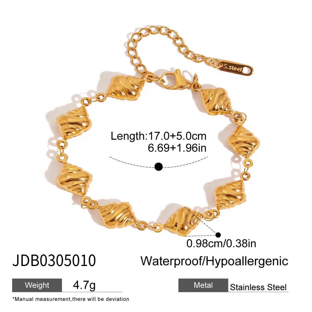 Zora Damen-Armband, modisches All-Match-Faden-Design, Edelstahl-Armband, 18 Karat vergoldet, Lebensmittelform, Basic-Armband für Daliy