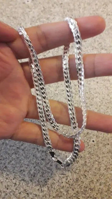 20-60 cm Silber Farbe Luxus Marke Design Edle 6mm Halskette Kette Für Frau Männer Mode Hochzeit engagement Schmuck