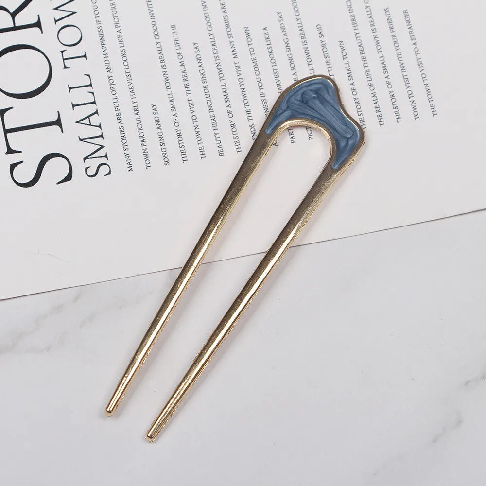 Vintage Metall U-förmige Haarnadel Haarstab Gabel Französisch Hochsteckfrisur Chignon Bobby Pin für DIY Frauen Mädchen Brötchen Frisur Haarschmuck