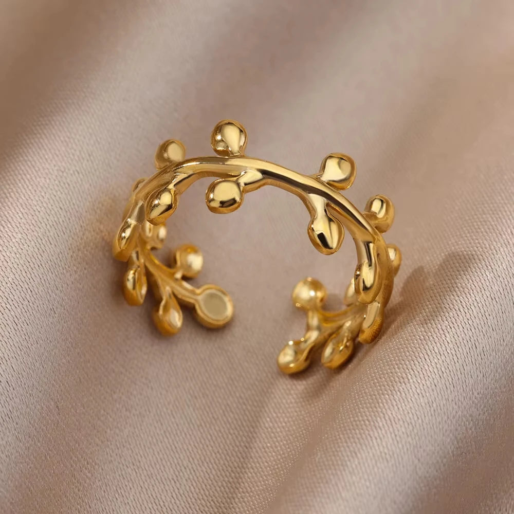 Edelstahl Zirkon Geometrische Ringe Für Frauen Luxus Bösen blick Gold Farbe Einstellbar Trendy Hochzeit Ästhetischen Jewerly Geschenk