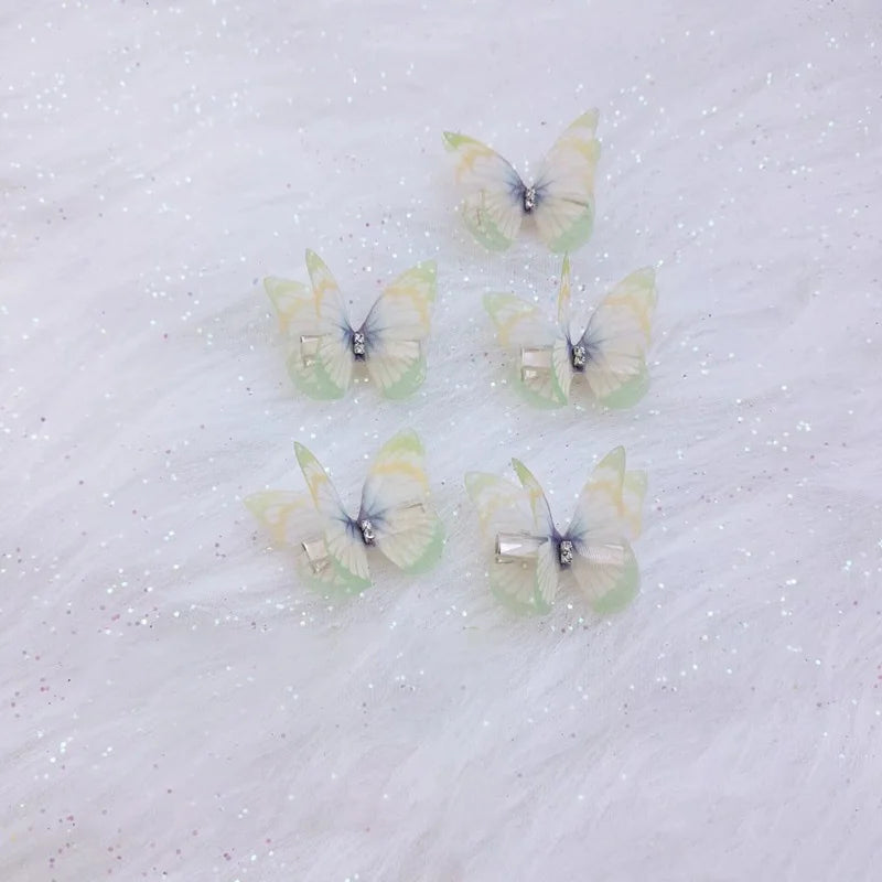 5PCS Neue Nette Prinzessin Mesh Doppel-schicht Schmetterling Schöne Mädchen Haarnadeln Kinder Headwear Hairgrip Haar Clips Haar zubehör