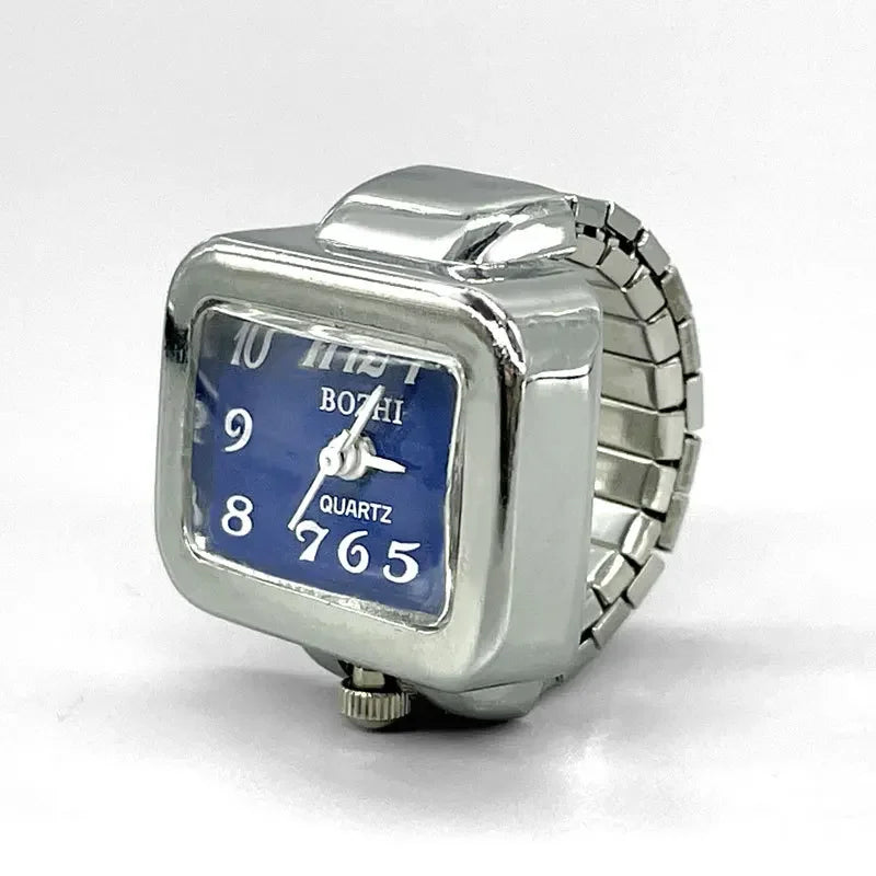 Vintage Punk Finger Uhr Mini Gummiband Legierung Uhren Paar Ringe Schmuck Uhr Retro Römischen Quarzuhr Ringe Frauen Männer