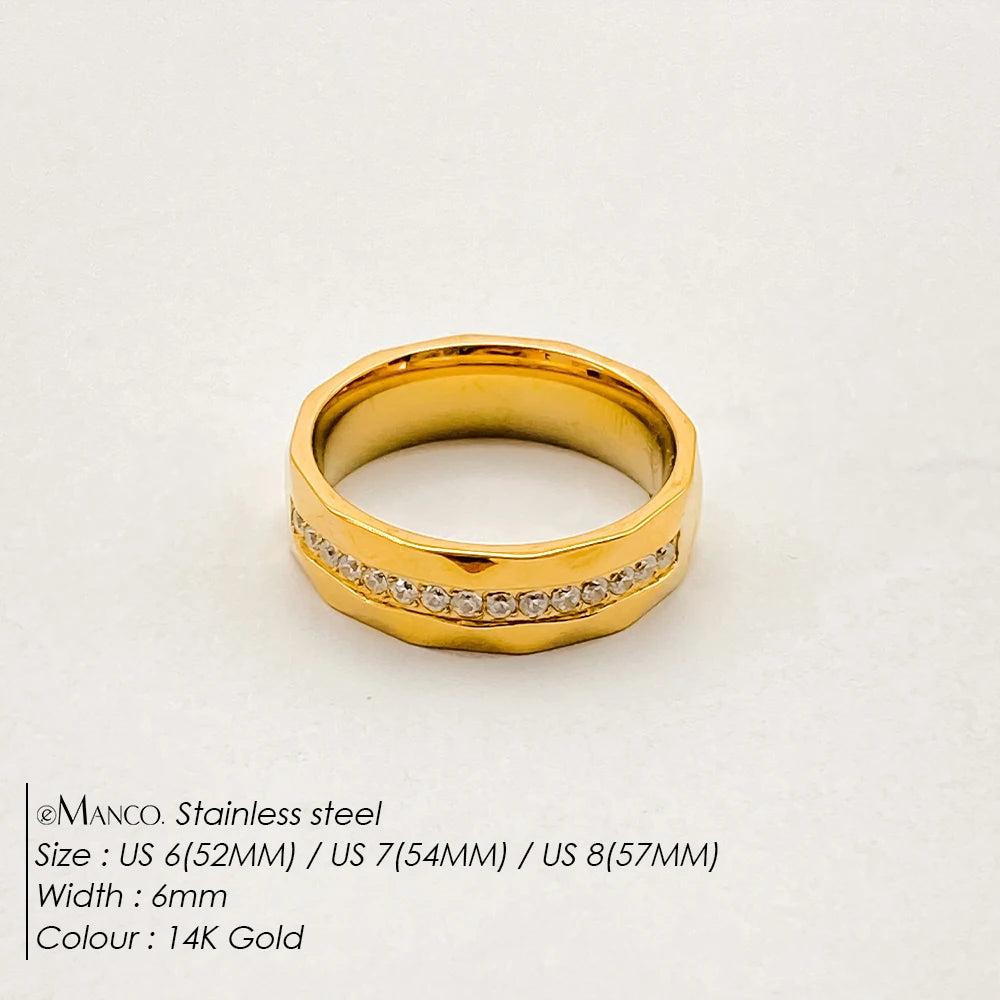 eManco Neue Minimalistische Dünne Ringe für Frauen Hochzeit Brillante Kubikzircon Hohe Qualität Vielseitig Weibliche Finger Ring Schmuck