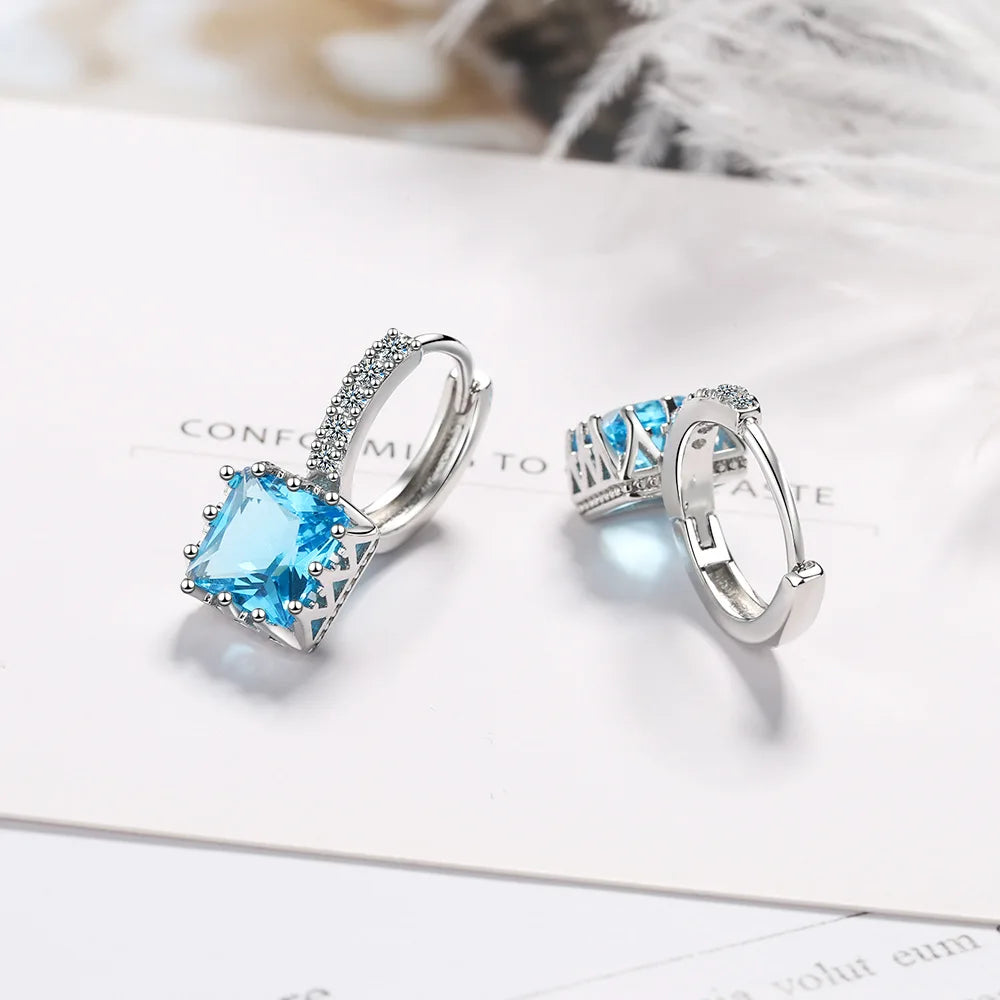 Neuer Ohrring aus 925er-Sterlingsilber mit AAA-Zirkon für Damen, Hochzeit, feiner Modeschmuck, Accessoires, Party, Urlaub, Geschenk
