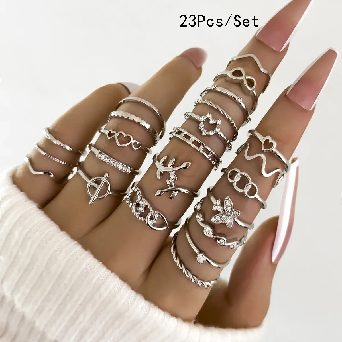 30Pcs Bohemian Geometrische Knuckle Ringe Set Für Frauen Gold Silber Farbe Finger Ring Mädchen Fashion Party Schmuck Zubehör