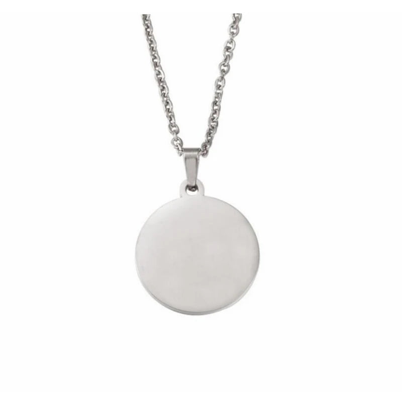 10 Stück 15–30 mm leere runde Scheiben-Anhänger-Halsketten, vergoldete Kette, Halsketten für DIY, individuelles Namenslogo, Damen- und Herrenschmuck