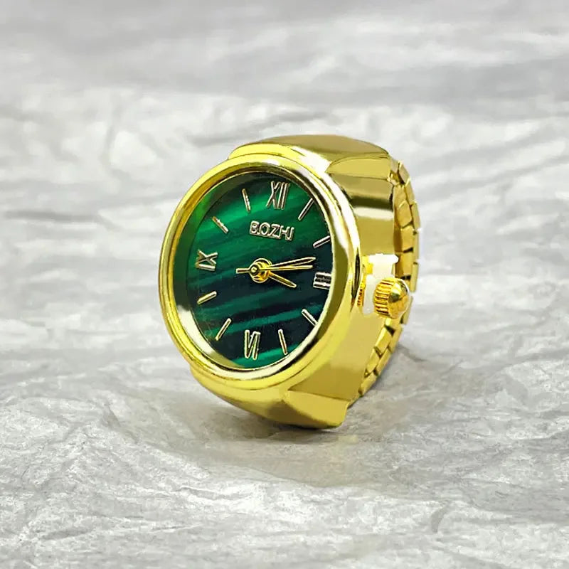 Heißer Verkauf Finger Uhr Ring Kreative Bewegung Mode Zubehör Vintage Legierung Shell Quarzuhr Männer Schmuck Frauen Geschenk