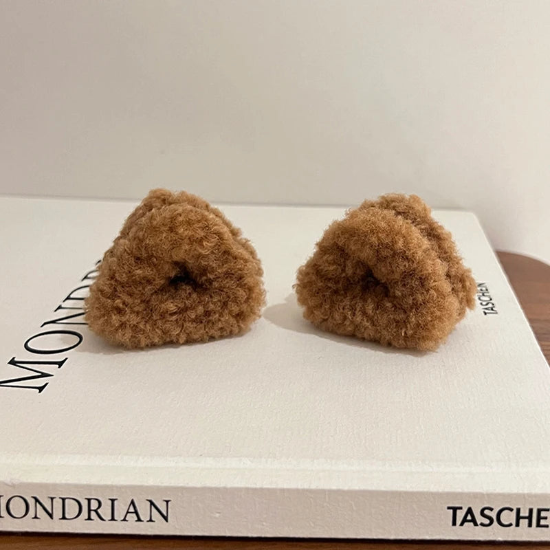 2Pcs Plüsch Katze Ohren Form Haar Clips Frauen Süße Nette Beige Ente Schnabel Clip Haarnadel Mode Mädchen Headwear Haar zubehör