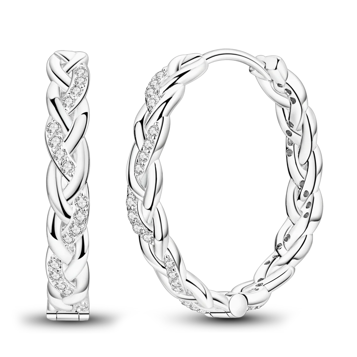 MULA Creolen aus 925er-Sterlingsilber, Kreis-Creolen für Damen, Zirkon, Original-Pendientes, edler Schmuck für Frauen, DIY-Geschenk