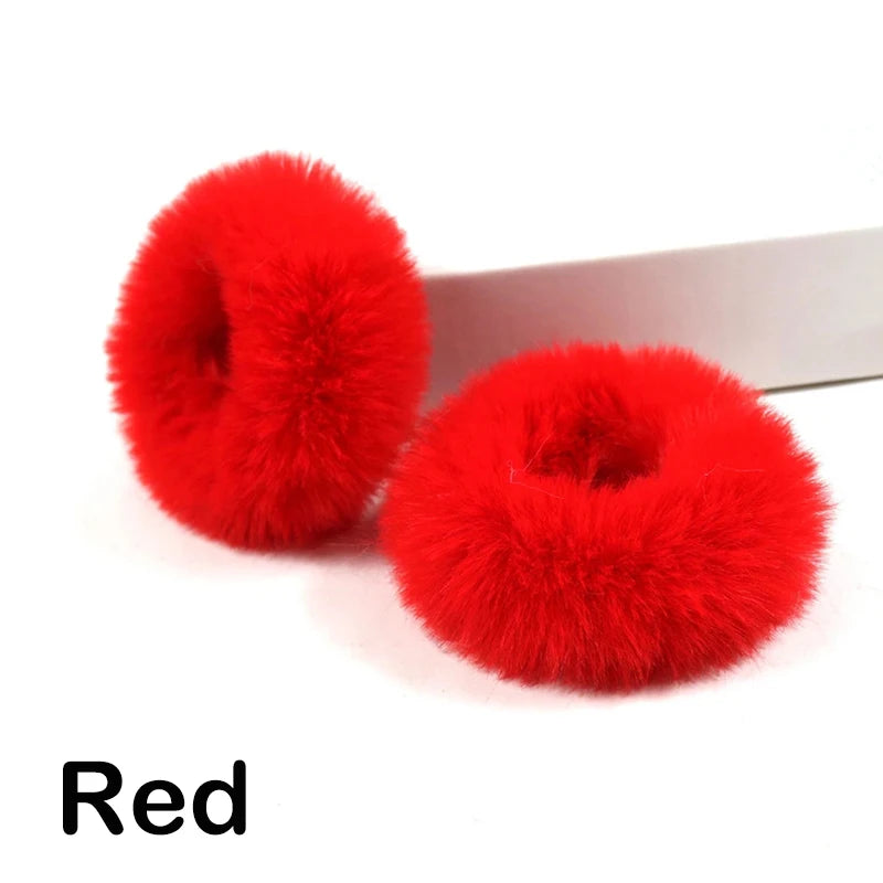 2 Stück Baby Mädchen Plüsch elastische Haar bänder kleine Gummiband Haar ringe für Kinder pelzige Haar gummis Haar gummis Haarschmuck
