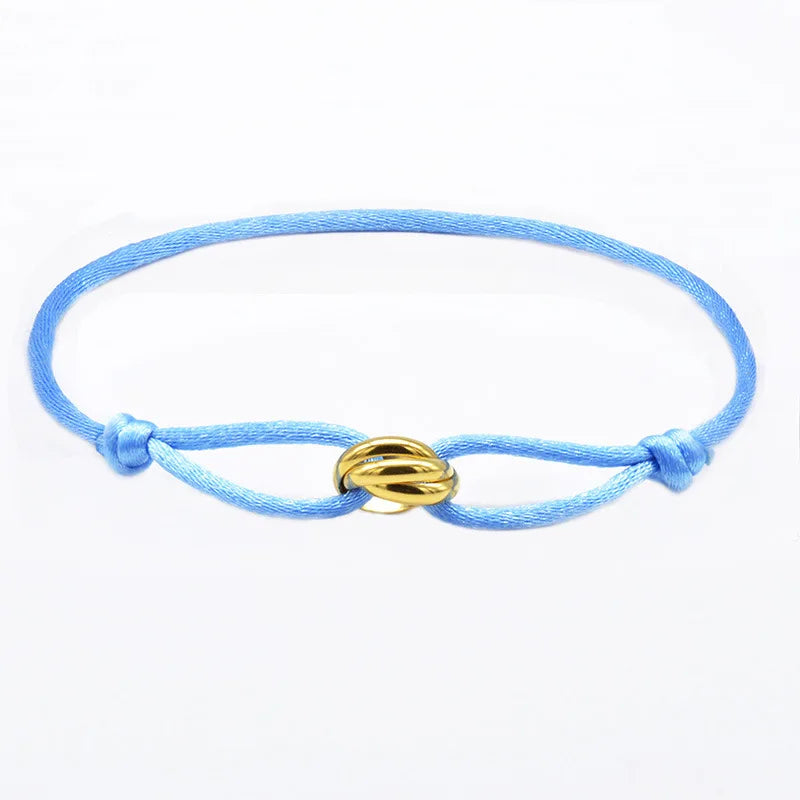 Glücksperlen-Armband für Paare, Freundschaft, Edelstahlringe, verstellbar, wasserdicht, Liebhaber-Armband für Damen und Herren, Schmuck