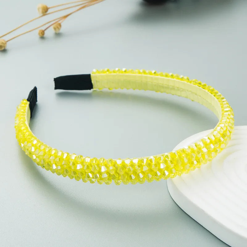 Frauen Mädchen Kristall Perlen geflochten handgemachte Haarband Stirnband Erwachsene Haarschmuck