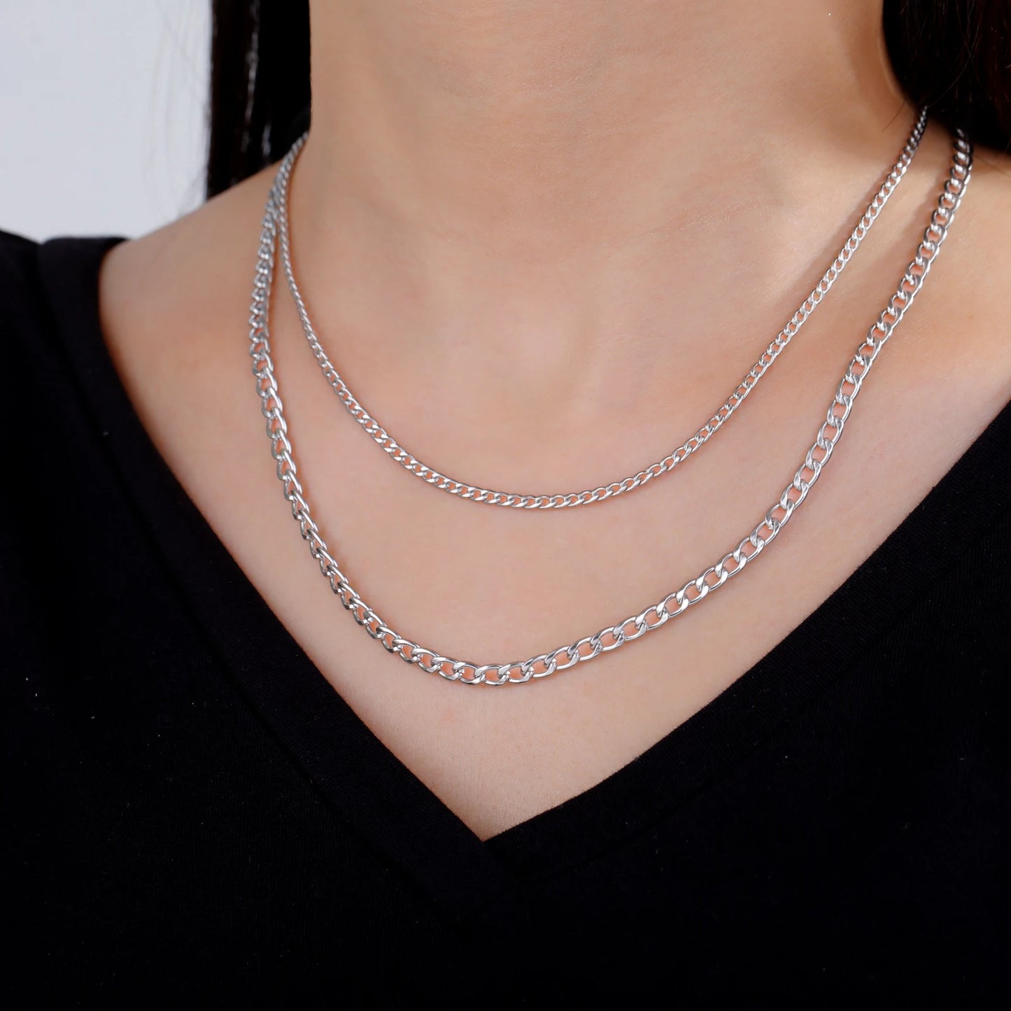 Teamer Kubanische Kette Halskette für Männer Frauen Basic Punk Edelstahl Curb Link Kette Colliers Gold Farbe männer Halsketten schmuck
