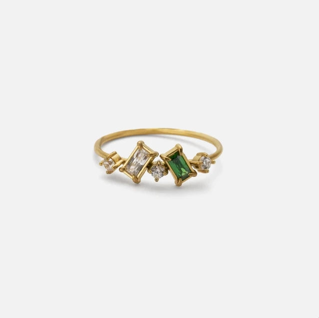 DASEIN Sommer Neue Gypsy Lines Einzigartige Zirkon Ring für Frauen 18k Gold Überzogene Edelstahl Minimalistischen Tänzerin Schmuck Ringe set