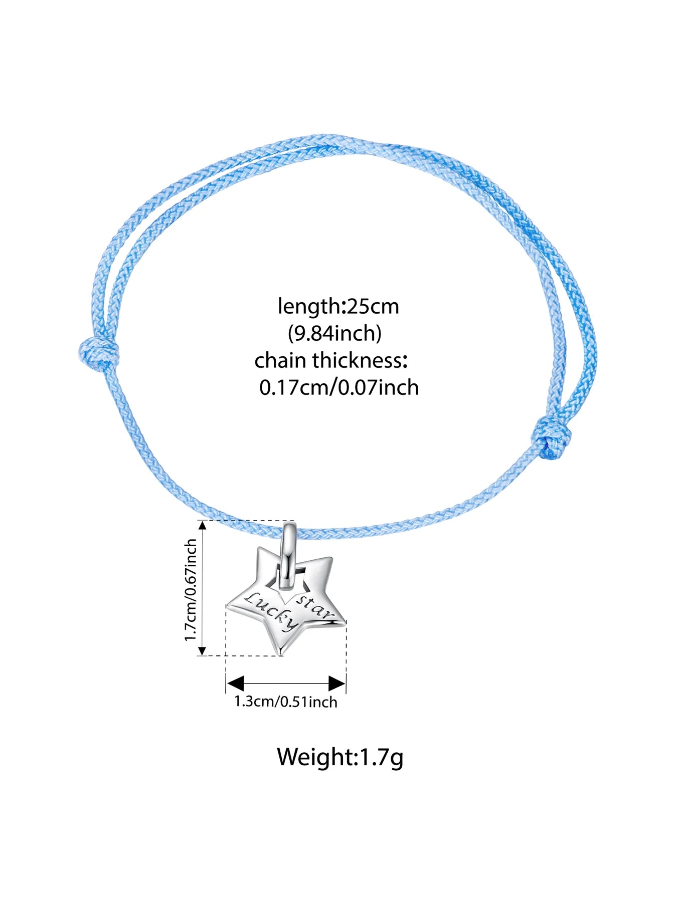 WOSTU Glücksstern-Armband aus 925er-Sterlingsilber, Seestern, Perle, Handseil, blau, Sommer, süß, für Frauen, verstellbar, Geschenk, edler Schmuck