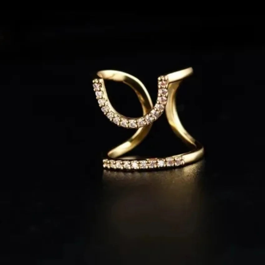 Dünne Nagelringe für Frauen und Mädchen, tägliche Fingerspitzen-Schutzhülle, Modeschmuck, Doppelring, verstellbar, modisch, Gothic, Metalllinie