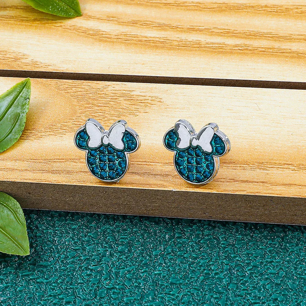 Disney-niedliche Cartoon-Stich-Ohrstecker mit Blumen-Ohrsteckern für Frauen und Teenager-Mädchen, schöne Ohr-Accessoires, Schmuckgeschenke für Fans