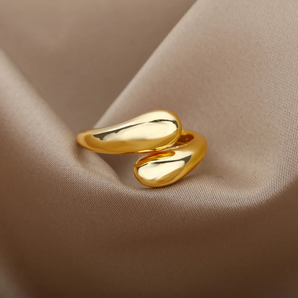 Edelstahlringe für Frauen 2024, Trend, neu in Goldfarbe, Ring für Damen, Hochzeitspaar, Schmuck, kostenloser Versand, Artikel anillos mujer