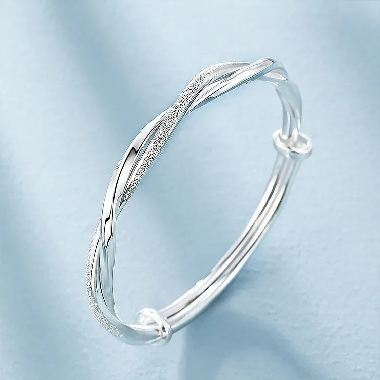 Trendige Armreifen aus 925er-Sterlingsilber, niedlich, offen, für Damen, Modeschmuck, Anpassungsgröße, Manschette, Hochzeit, Party