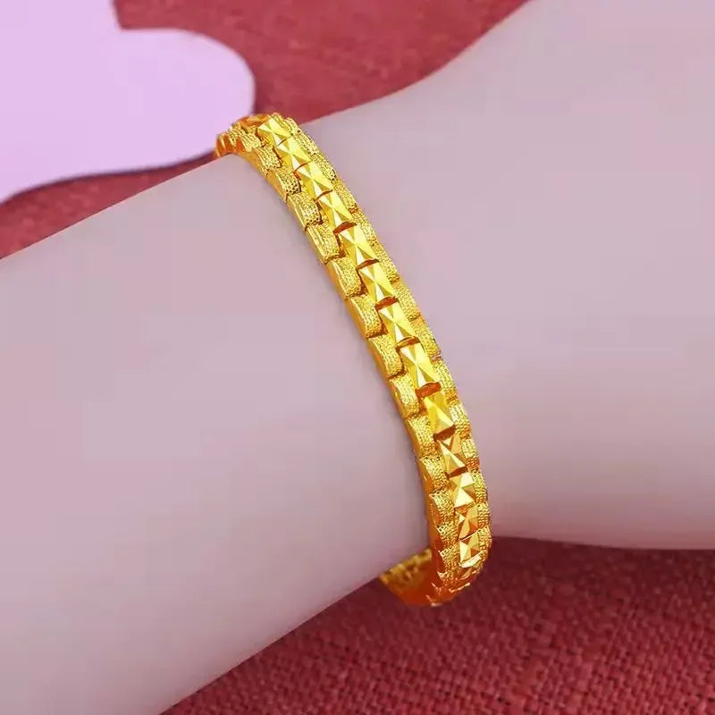 Überzogenes Goldarmband, weiblich, rein vergoldet, goldene Liebe, Glücksperle, Doppel-Herz-Phoenix-Schwanz-Schmetterlings-Armreif, Schmuck