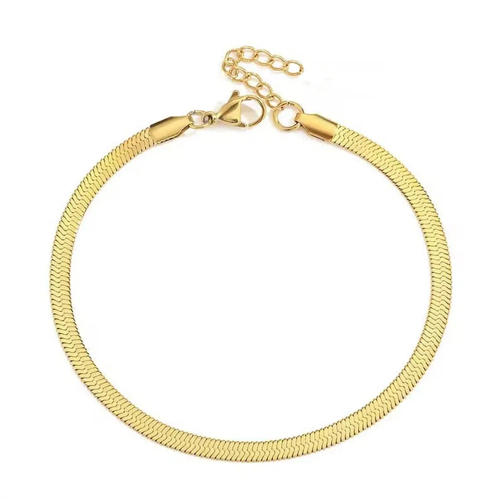 Klassische Schlangenknochen-Ketten-Fußkettchen für Frauen und Mädchen, verstellbare Sommer-Strandkette, Fußkettchen, Armband für Frauen, Schmuck, exquisites Geschenk