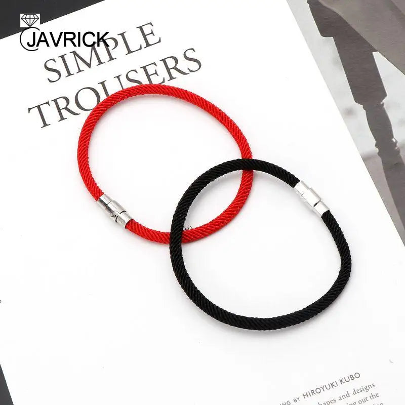 Glücksbringer, rot, schwarz, geflochtenes Schnur-Armband, Magnetverschluss, Armband, Handseil-Armband, Schmuck, Dekoration, für
