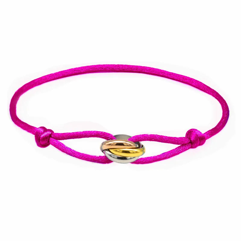 Glücksperlen-Armband für Paare, Freundschaft, Edelstahlringe, verstellbar, wasserdicht, Liebhaber-Armband für Damen und Herren, Schmuck