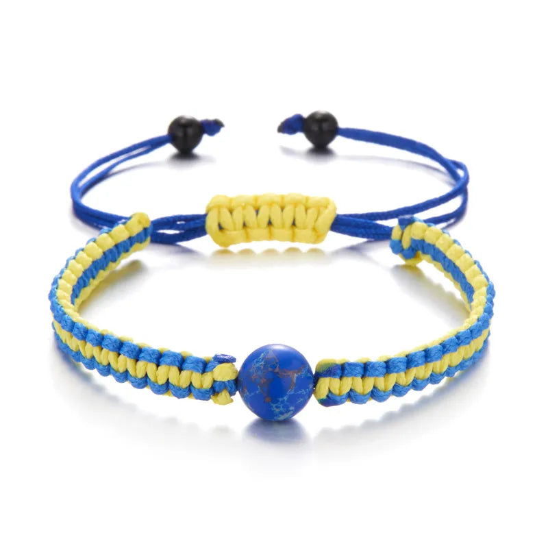 Ukrainischer Charme Gelb Blau Ukraine Armbänder Für Frauen Männer Handgemachte Flagge Farbe Gewebte Schnur Armband Neues Design Paar Schmuck