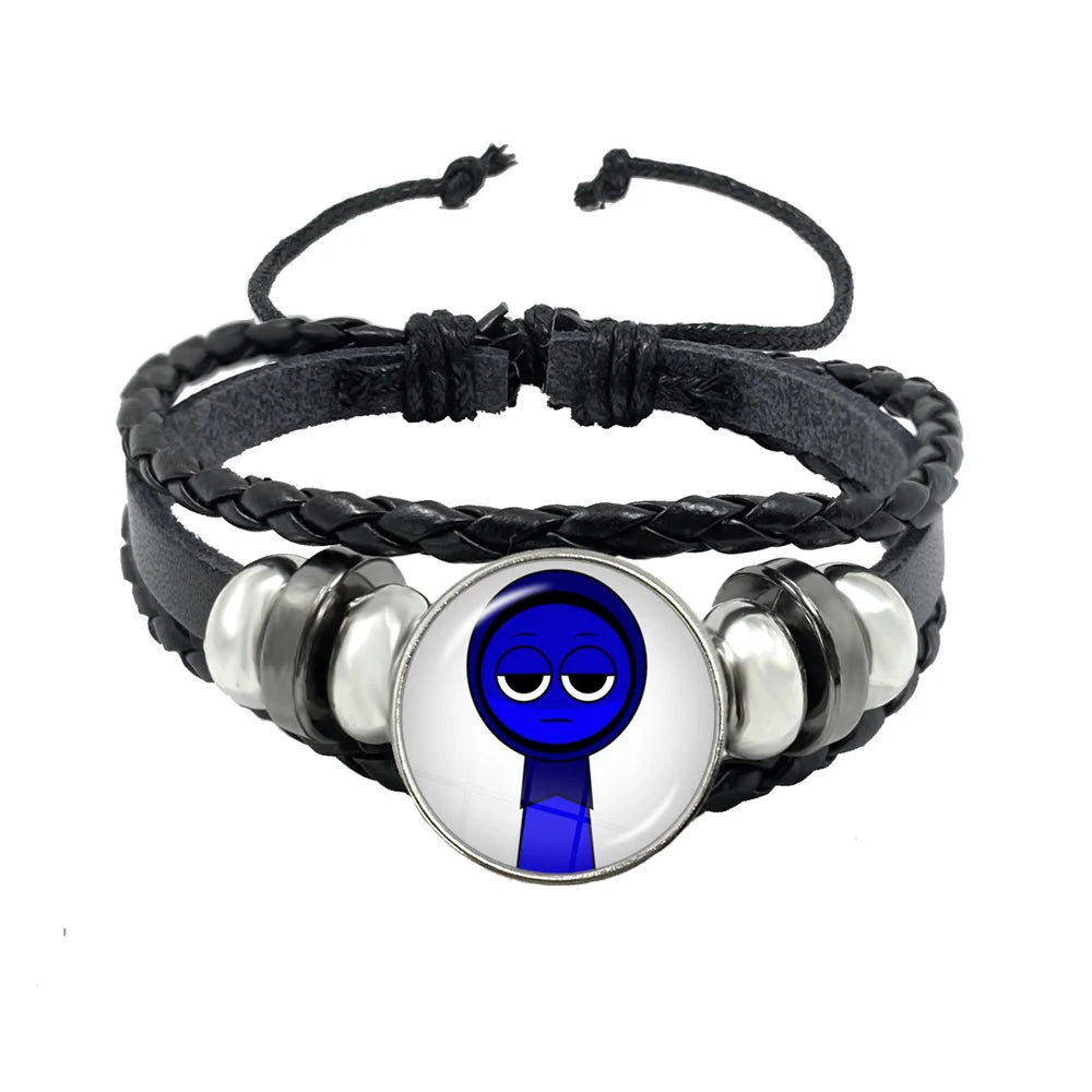 Sprunki Incredibox Anime Cartoon Charakter Leder Seil Armband Kunst Mehrschichtige geflochtene Armbänder Handgefertigte Schmuckzubehör