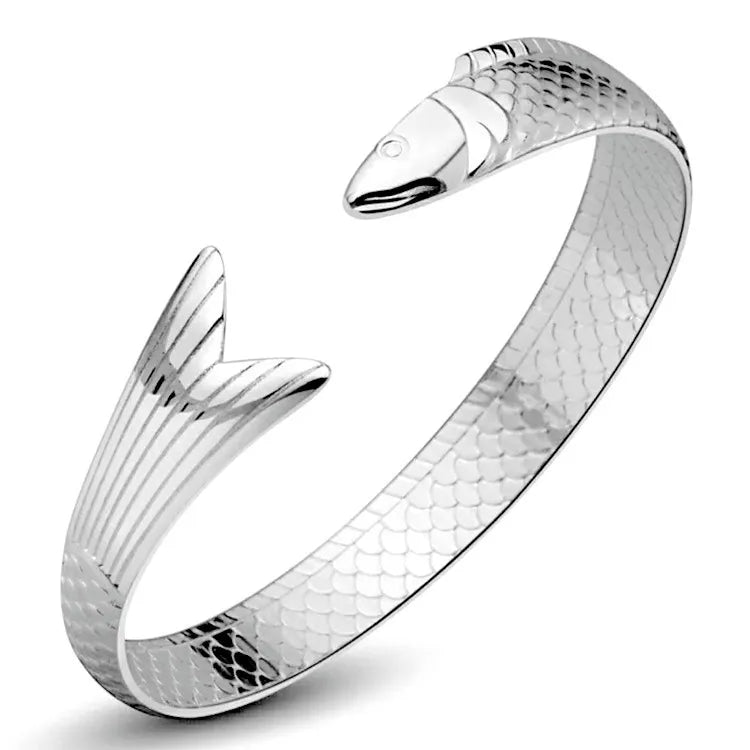 Neue kreative Mode Persönlichkeit Glück Glück Transfer Drachen Armbänder 925 Sterling Silber Schmuck Fisch Armreifen TYB110