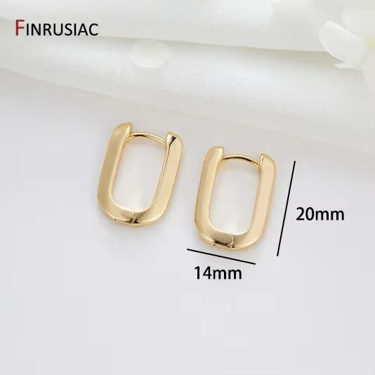 Neue trendige echte vergoldete runde Creolen für Frauen Mädchen Damen große Creolen Gold Kreis Ring Ohrringe Party Geschenk