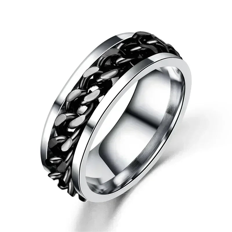 Angstring Fidget Spinner Ringe für Frauen Edelstahl Ringe Fidgets Frei drehen Anti Stress Zubehör Herrenschmuck