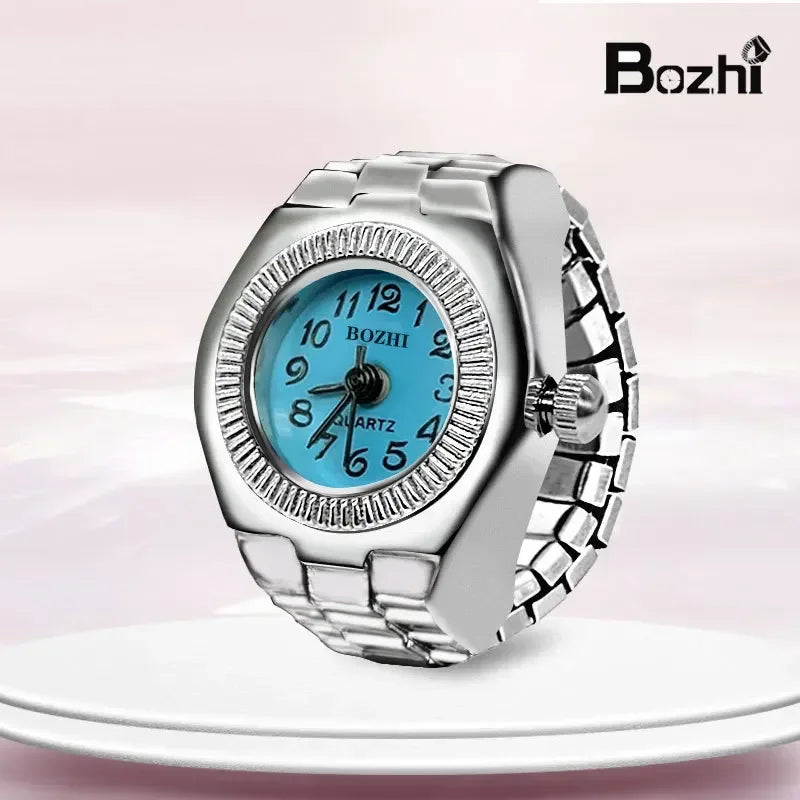 Vintage Punk Quarz Fingeruhr Ring für Frauen Männer Paar Ringe Digitale Uhren Elastische Dehnbare Finger Band Ring Schmuck Uhr