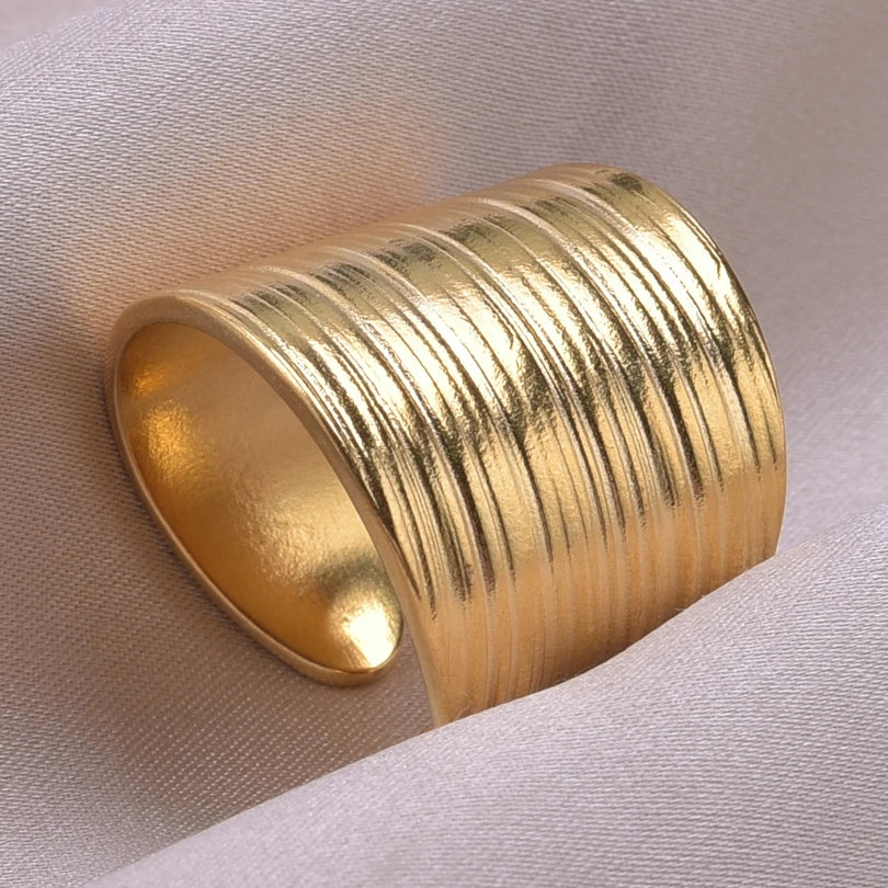 1/2/3 stücke mischen Farbe klobigen breiten Ring offene Edelstahl ringe für Frauen Männer Accessoires unregelmäßige Oberfläche kpop Modeschmuck