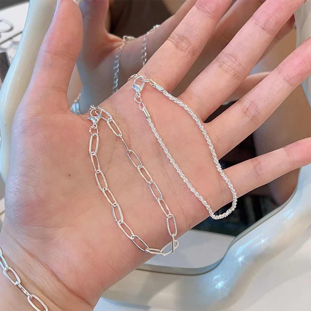 2 stücke Mode Armbänder für Frauen kleine kubische Zirkon Kristall verstellbare Kette Armband zarten Schmuck Accessoires Party Geschenk