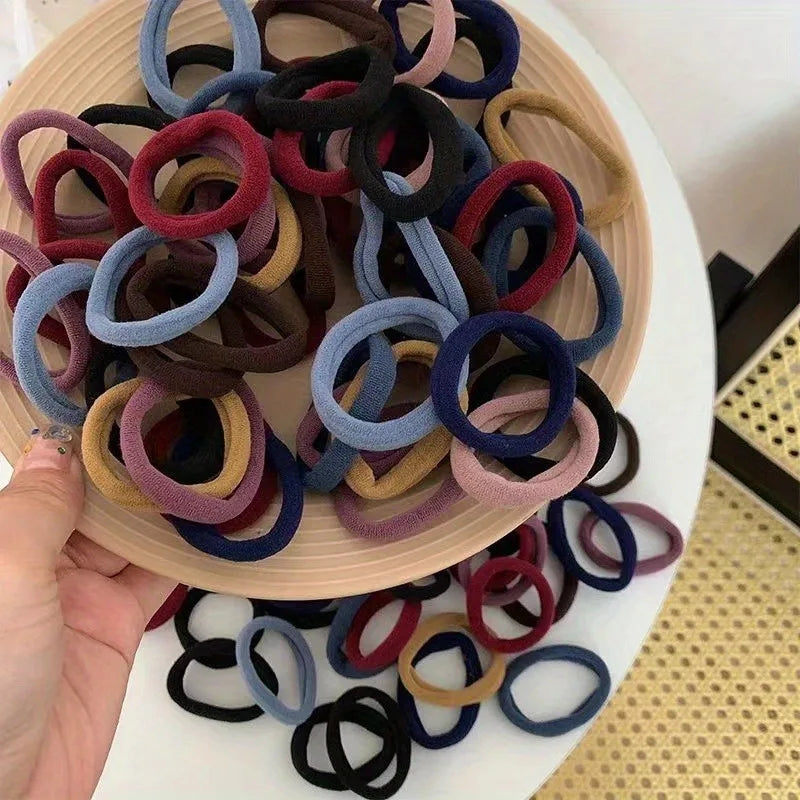 50 Teile/satz Neue Frauen Mädchen Candy Farben Nylon Grundlegende Scrunchie Haar Krawatte Pferdeschwanz Halten Haar Gummibänder Mode Haar Zubehör