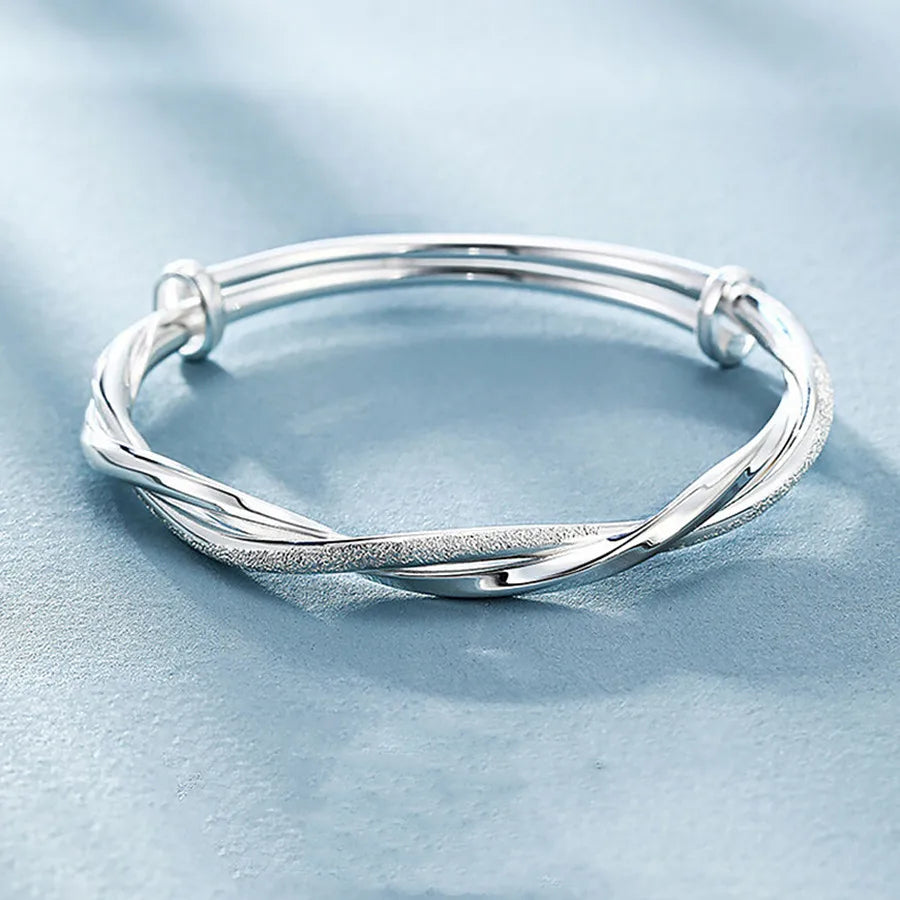 Original-Armbänder aus 925er-Sterlingsilber mit hübscher Webart, Armreifen für Damen, Mode, Party, Hochzeit, Verlobung, Schmuck, verstellbare Größe