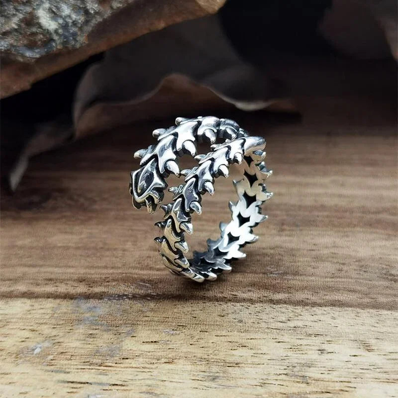 Vintage Gothic Kiel Wirbelsäule Ringe Für Frauen Männer Antike Silber Übertreibung Tausendfüßler Offenen Ring Hip Hop Schmuck Y2K Mode Ringe