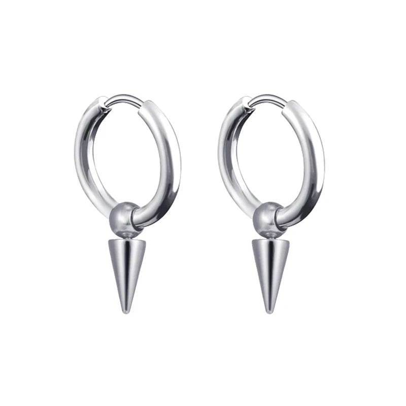 Neueste 1 Paar Edelstahl Kreuz Anhänger Baumeln Lange Quaste Unisex Creolen Männer/Frauen Punk Gothic Schmuck Beste Geschenke