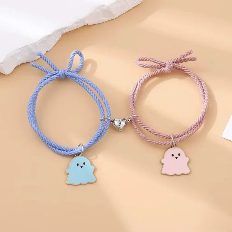 2 Teile/satz Geist Geflochtenes Armband für Liebhaber Fern Romantische Herz Magnet Paar Armbänder Freundschaft Mode Schmuck Geschenk