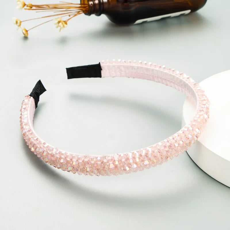 Frauen Mädchen Kristall Perlen geflochten handgemachte Haarband Stirnband Erwachsene Haarschmuck