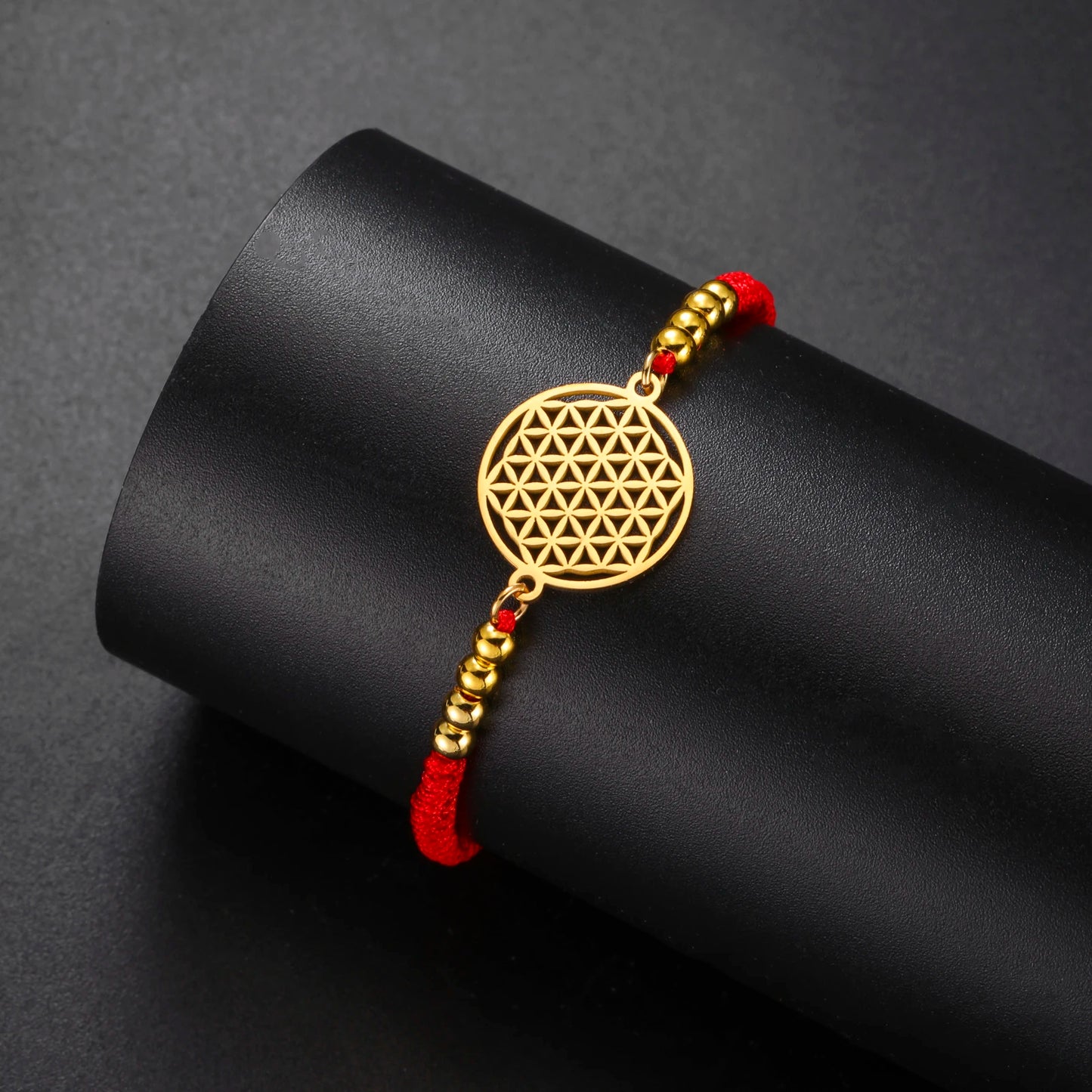 Lucktune Wikinger Blume des Lebens Armband für Frauen Edelstahl Hohl Geometrische Box Kette Handgelenk Armbänder Wicca Schmuck Geschenk