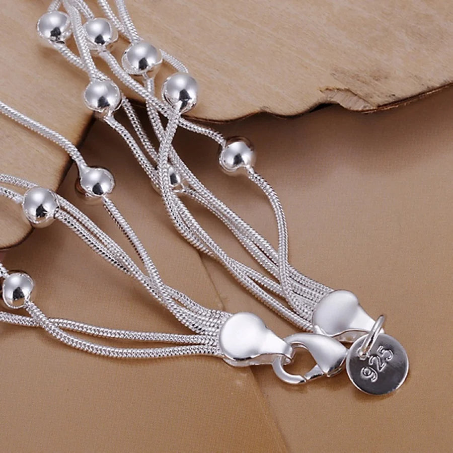 Heißer verkauf mode feines produkt 925 Sterling Silber Schmuck kette perlen Armbänder Für nette dame frauen geschenke H234