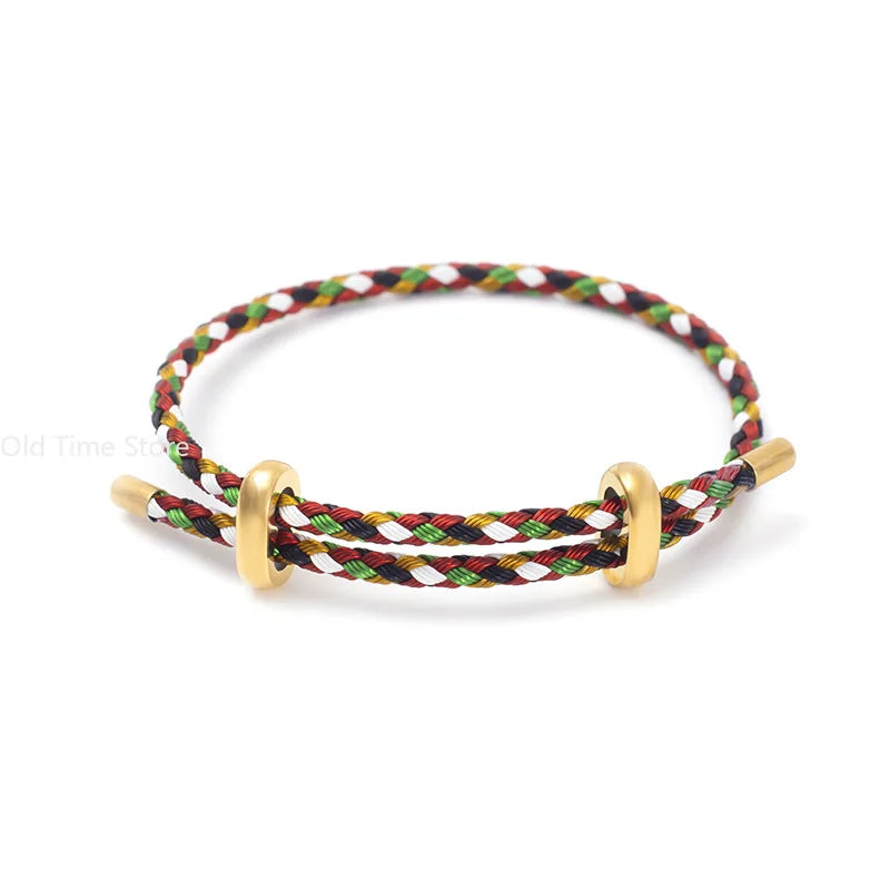 Rot-schwarzer Stahldraht, verstellbare Armreifen, erweiterbar, handgefertigt, geflochtenes Seil, Paar-Armbänder für Damen und Herren, Schmuckschnur